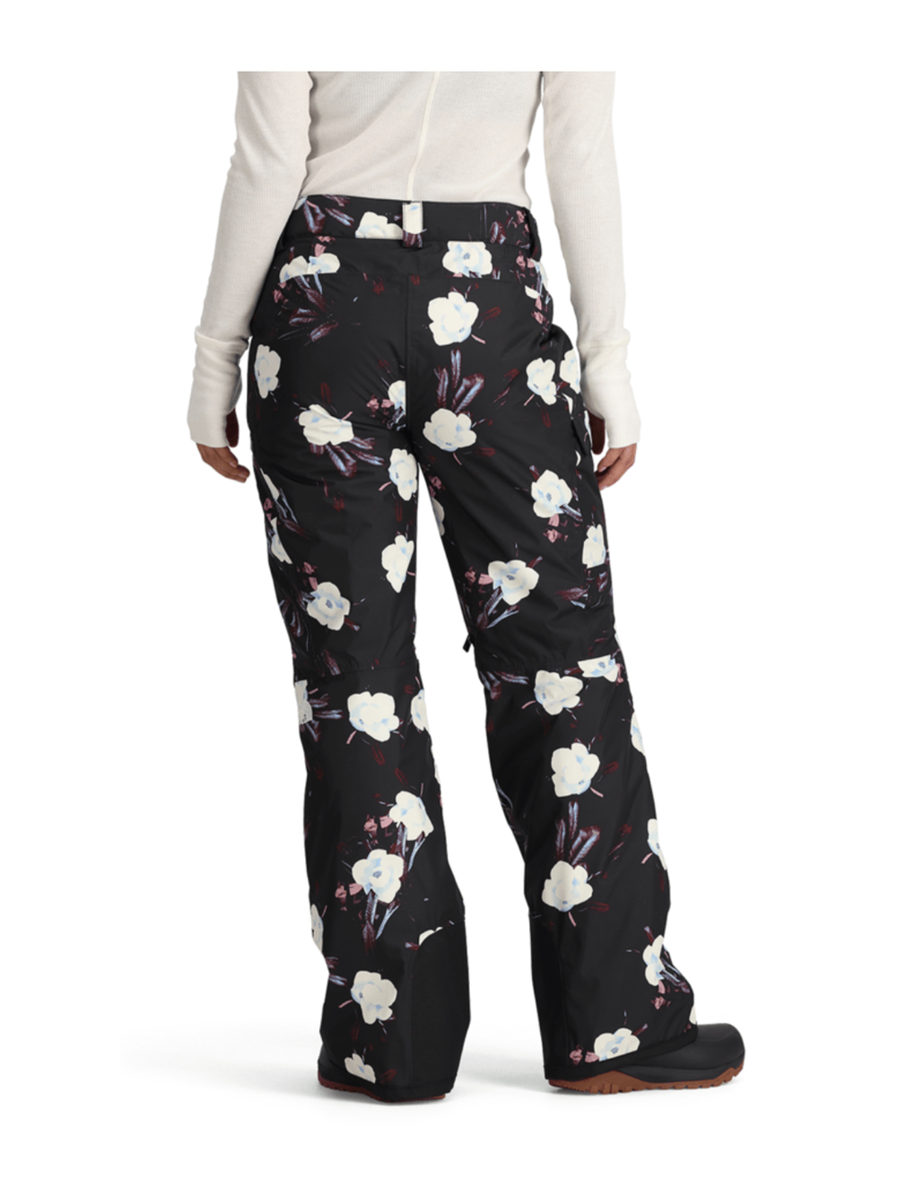 women's The North Face ski pants, black with white flowers