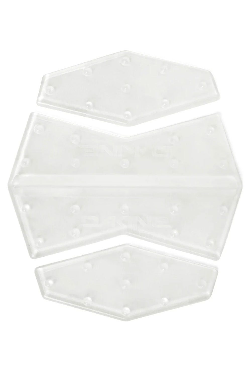 Three hexagonal white tiles on a white background