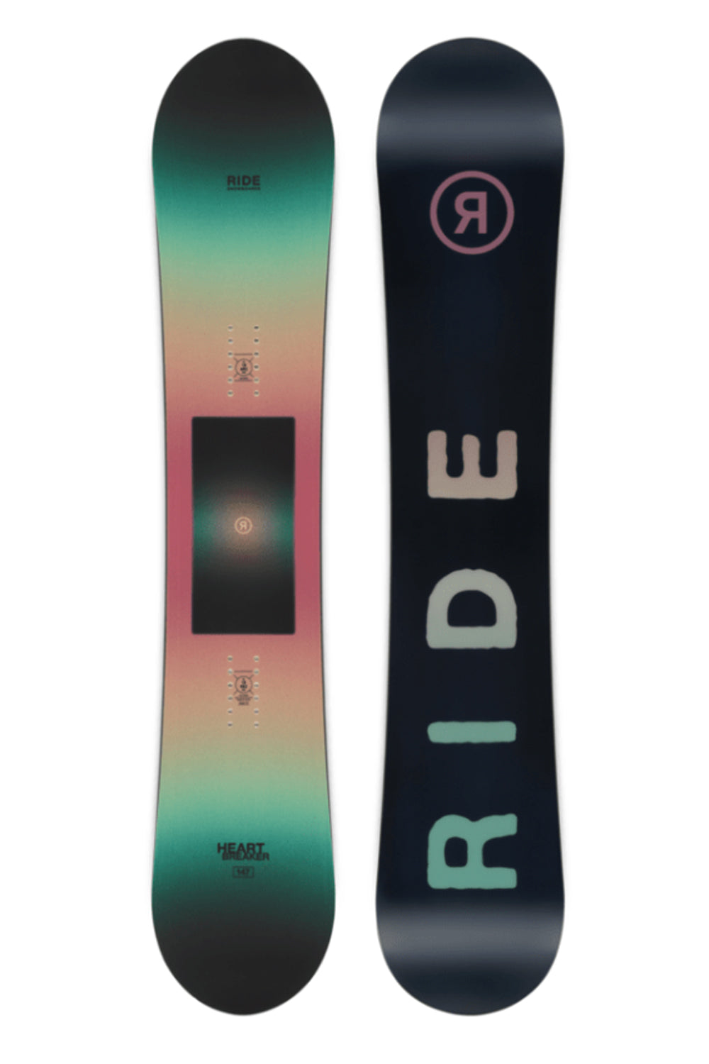 Ride Heartbreaker snowboard - black with multicolor fade pattern