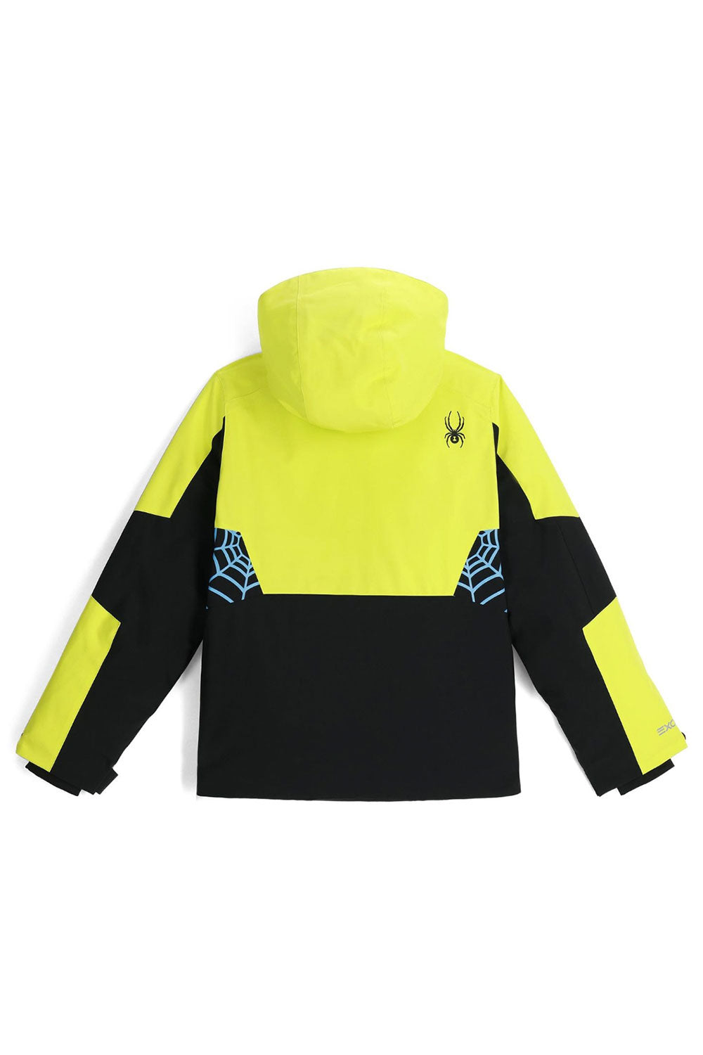 Yellow and black jacket with a brand logo on a white background