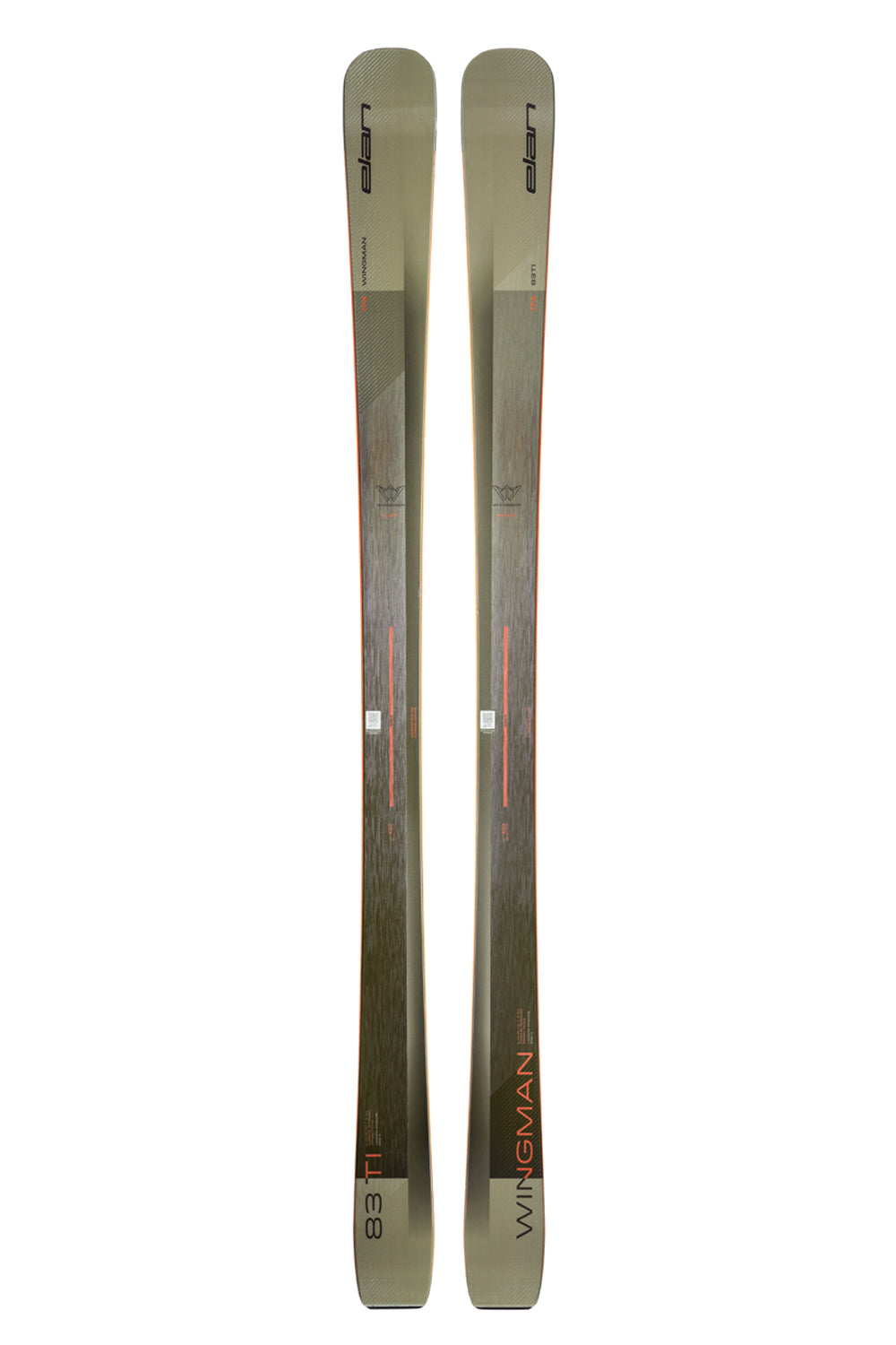 men's Elan Wingman 83 Ti Skis, gold and brown