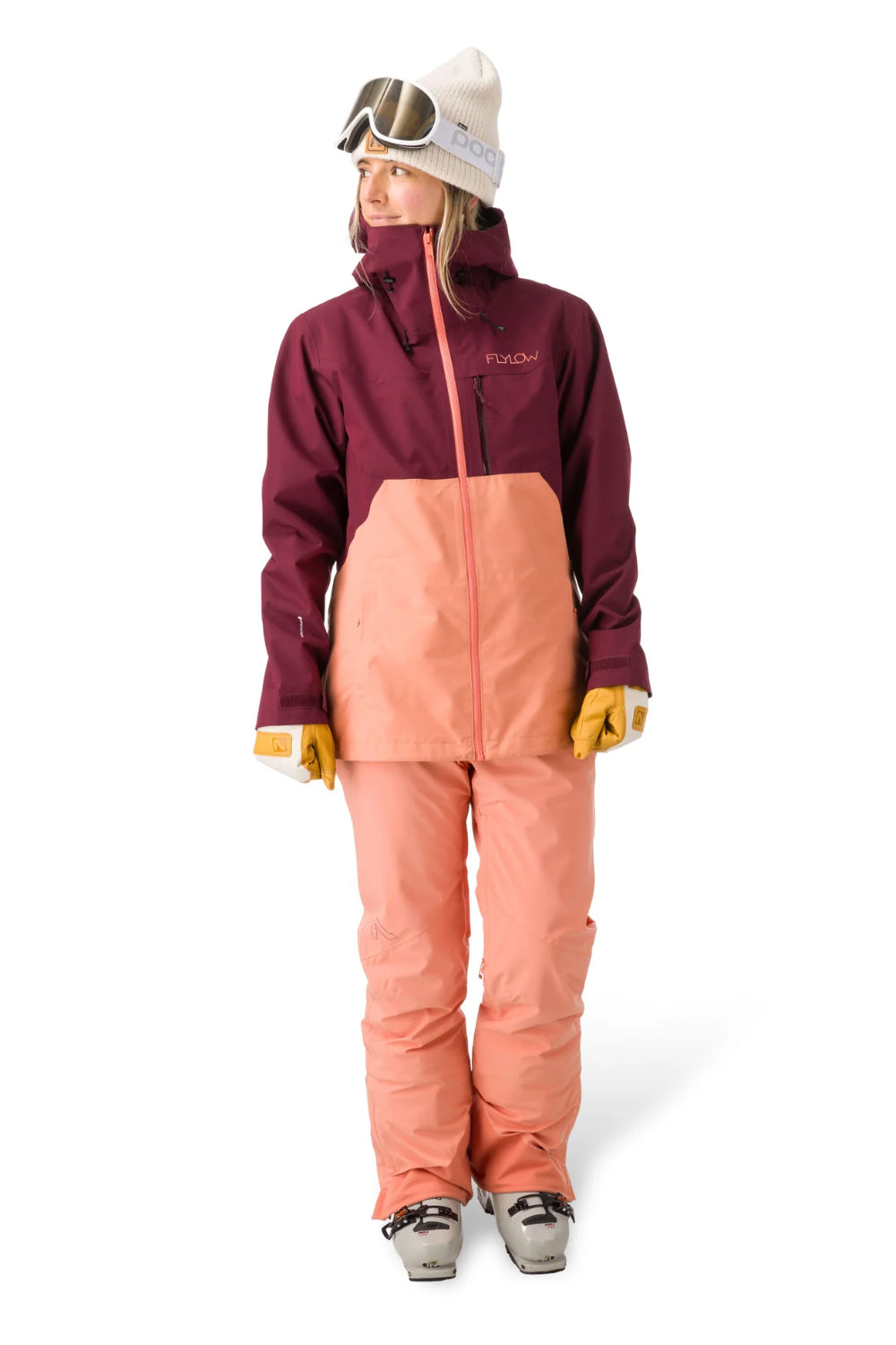 women's Flylow Daisy ski pants, peach