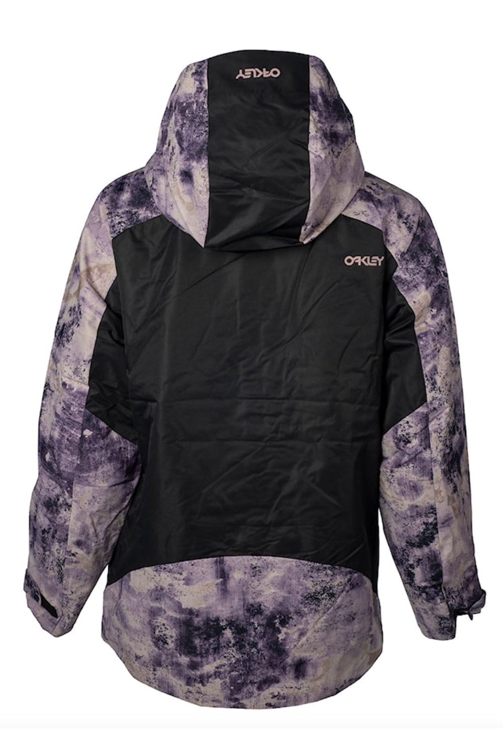 men's Oakley Range snowboard jacket, lilac tie dye print and black