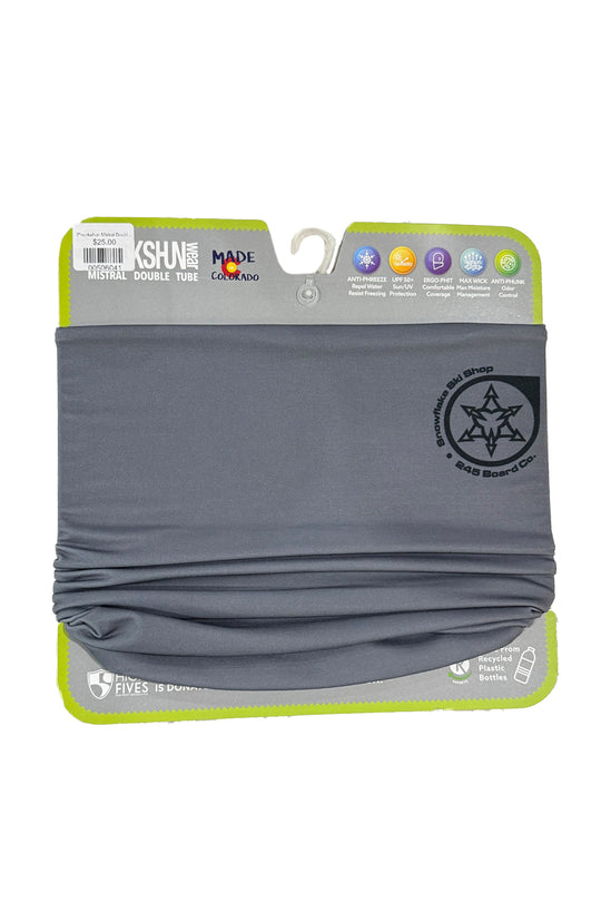 Snowflake Ski Shop neck gaiter, gray