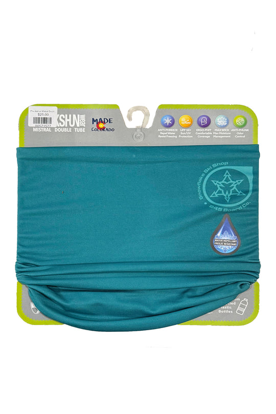 Snowflake Ski Shop neck gaiter, teal