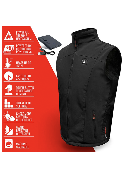 ActionHeat 5V Battery Heated Softshell Vest - Men's