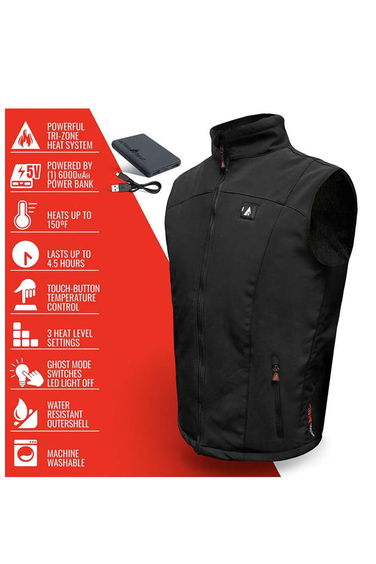 Action Heat 5V Battery Heated Softshell Vest - Men's - 25/26