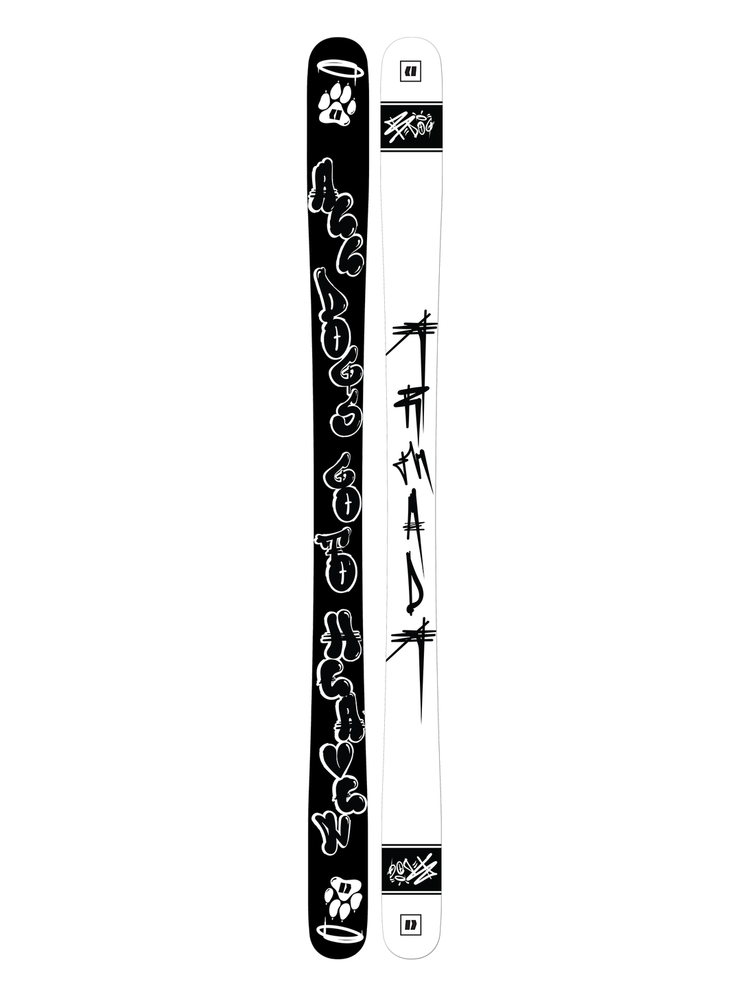 men's Armada BDog skis, black and white abstract graphic