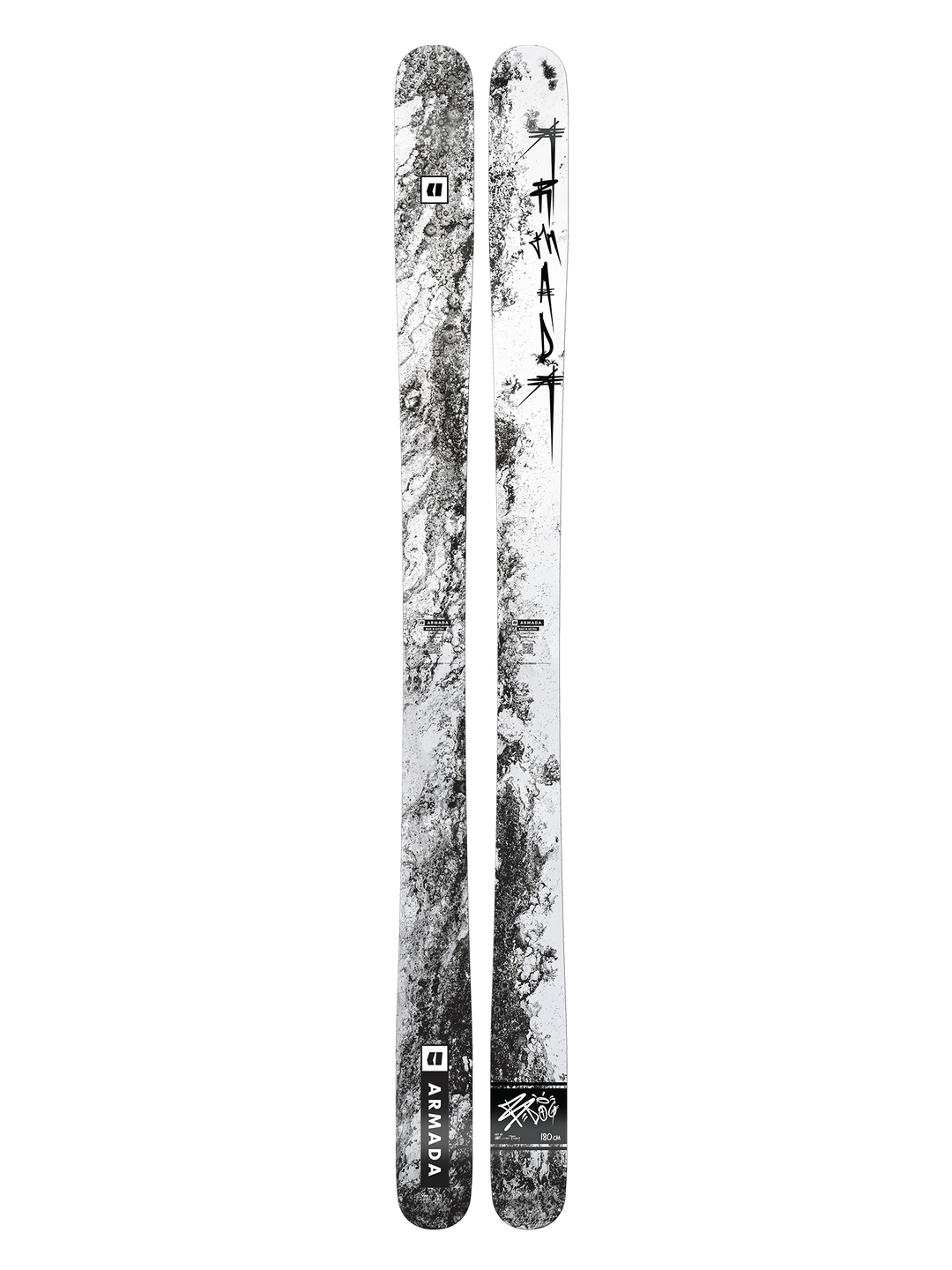 men's Armada BDog skis, black and white abstract graphic