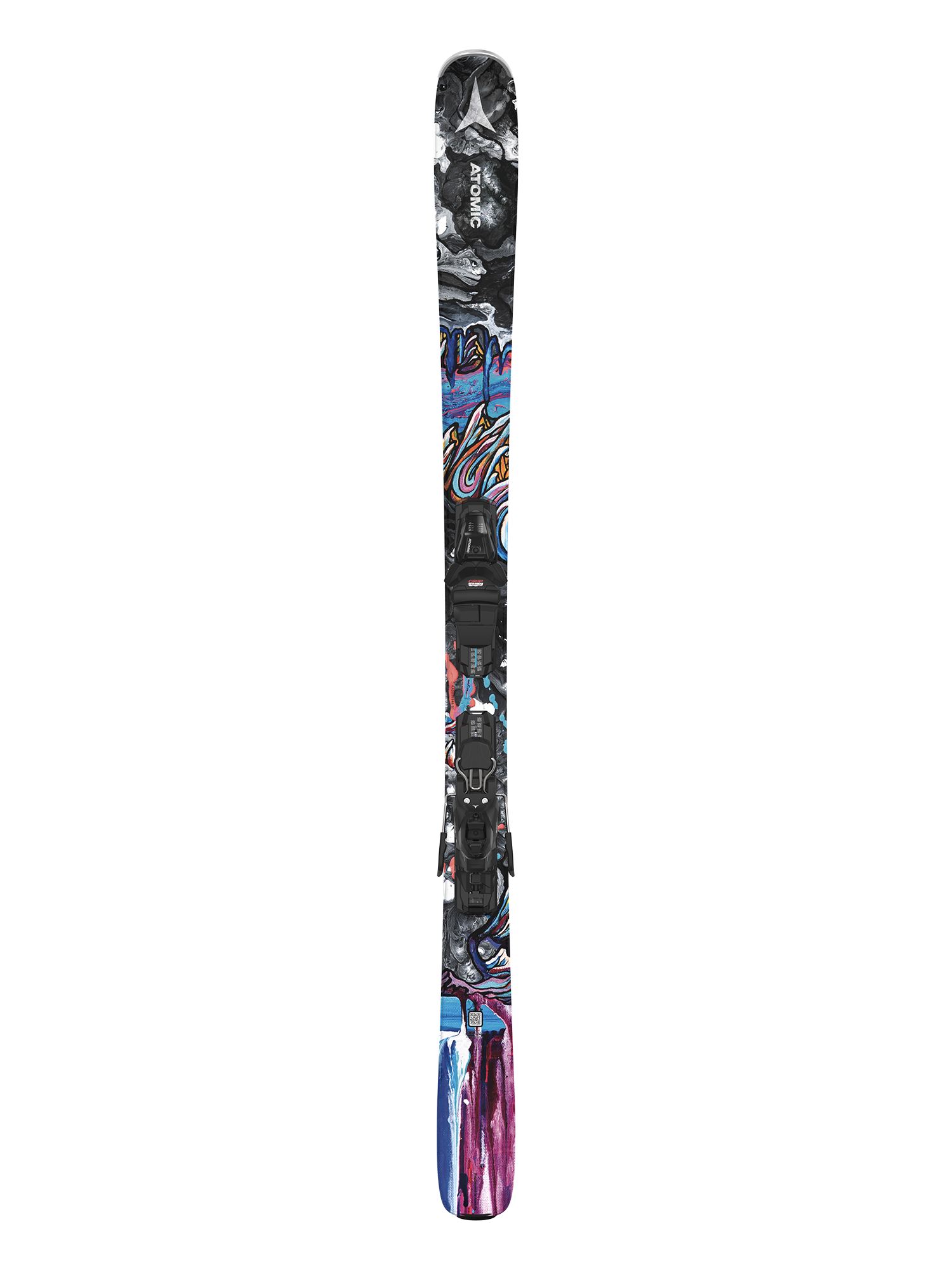 men's Atomic Bent 85 System Ski, multicolored with black bindings