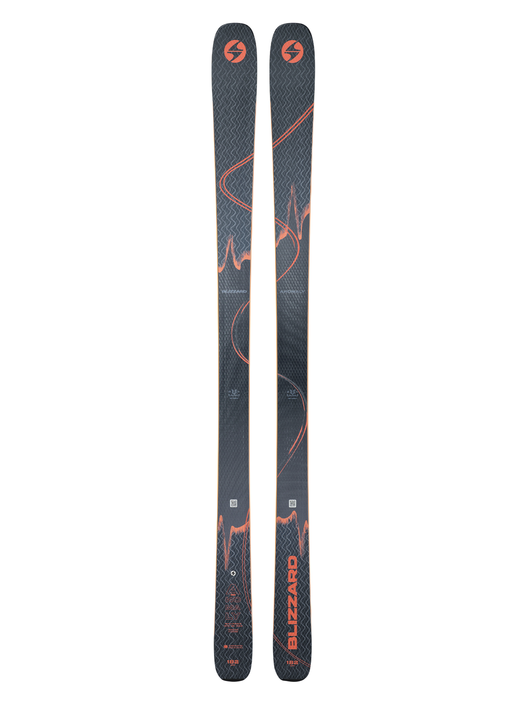 Men's Blizzard Anomaly downhill skis, dark blue with orange accents