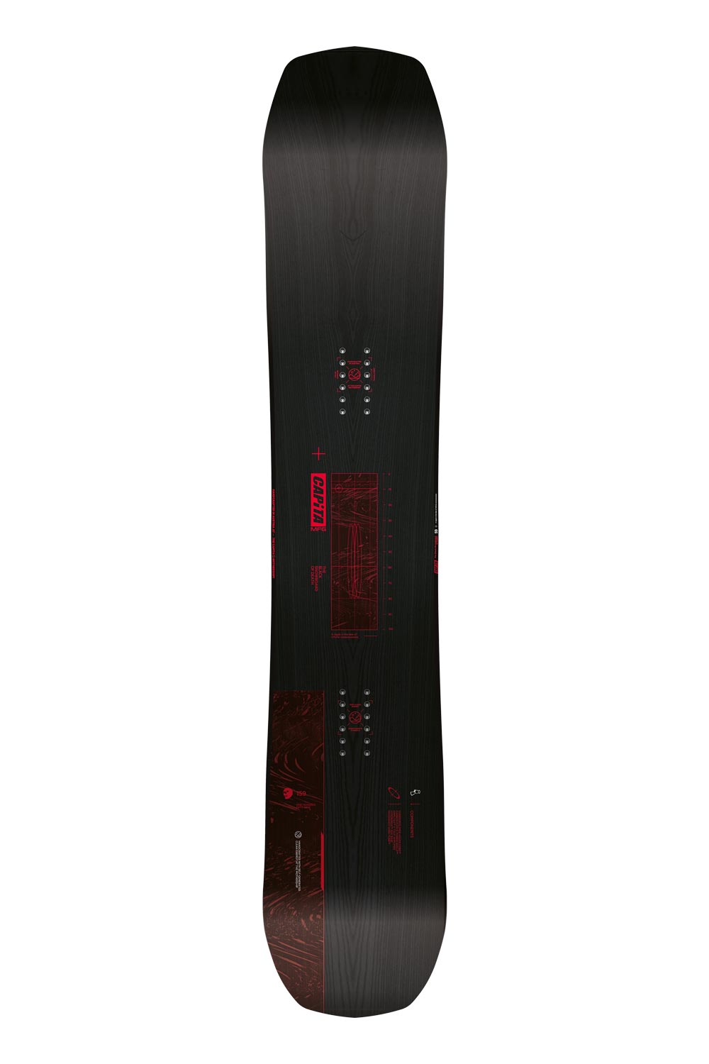 Capita Black Snowboard of Death, wide version, black with red accents