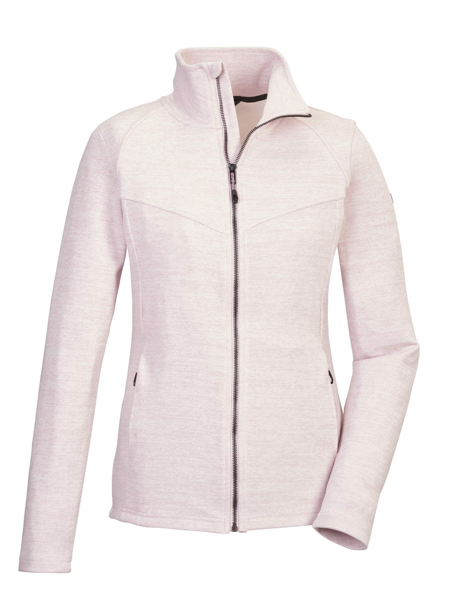 women's Killtec stretch fleece full zip jacket, light pink