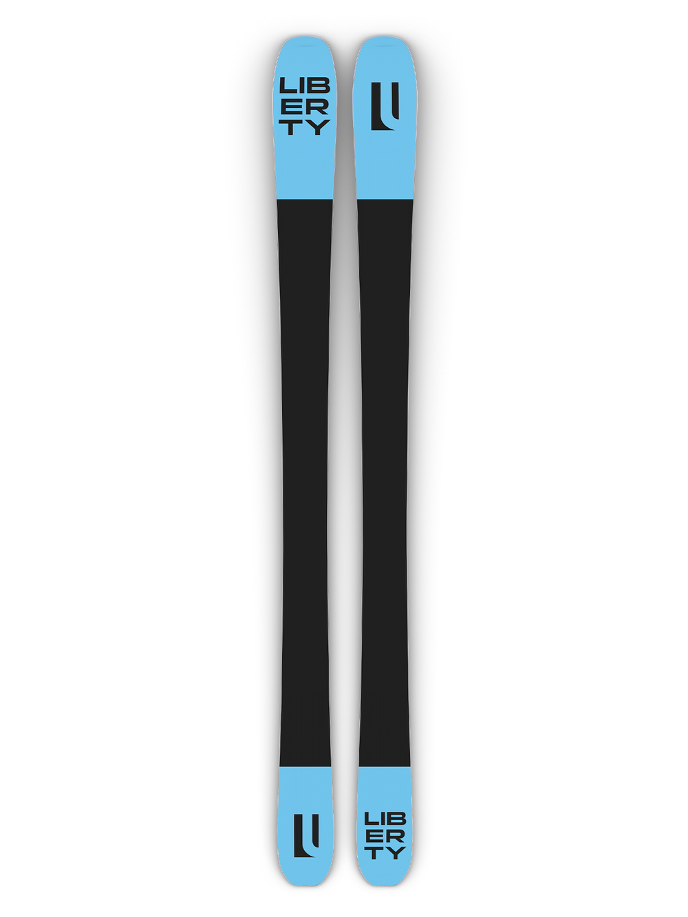 men's Liberty Radian skis, blue and black