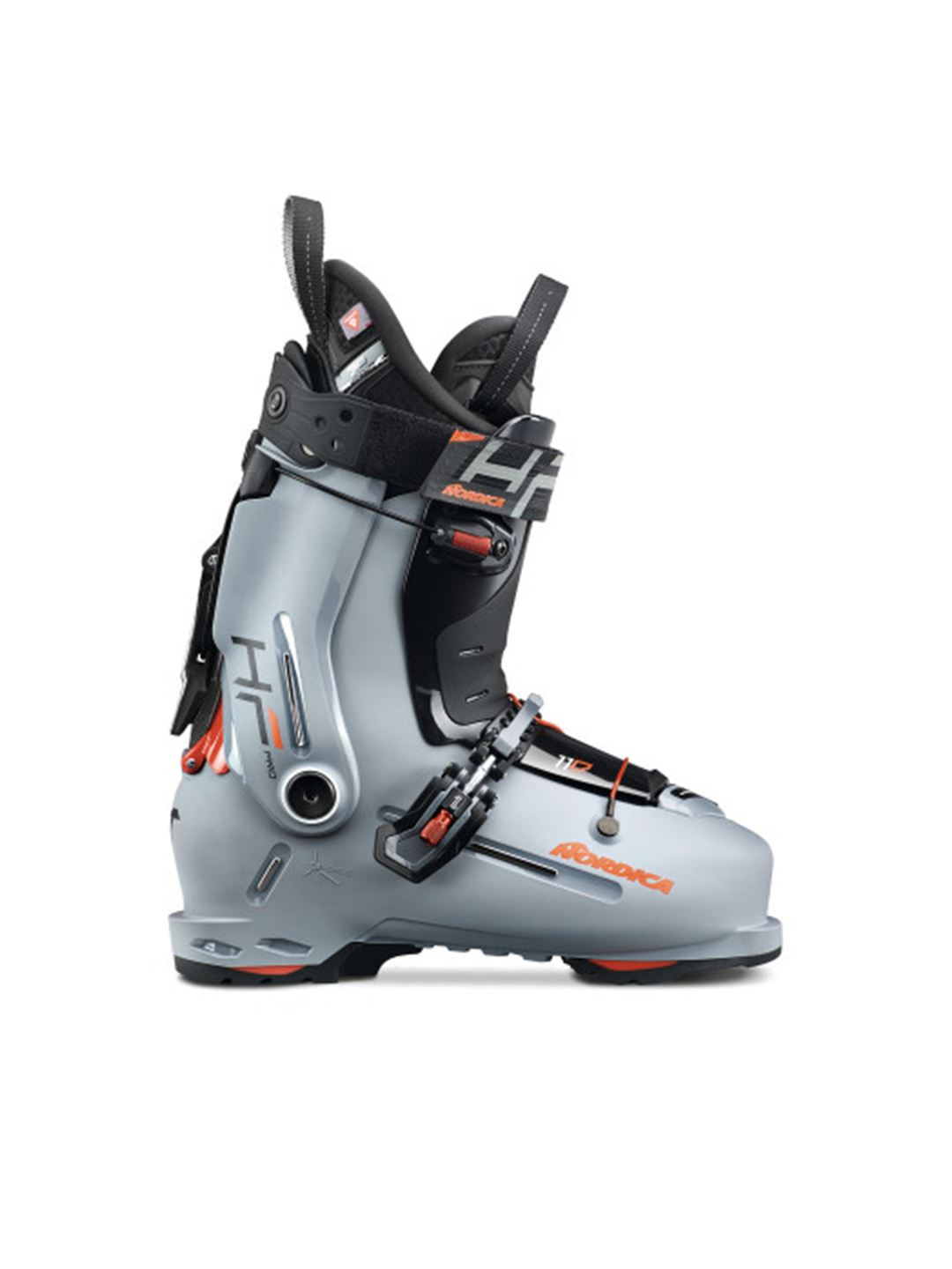 men's Nordica HF Pro 110 ski boots, gray and black