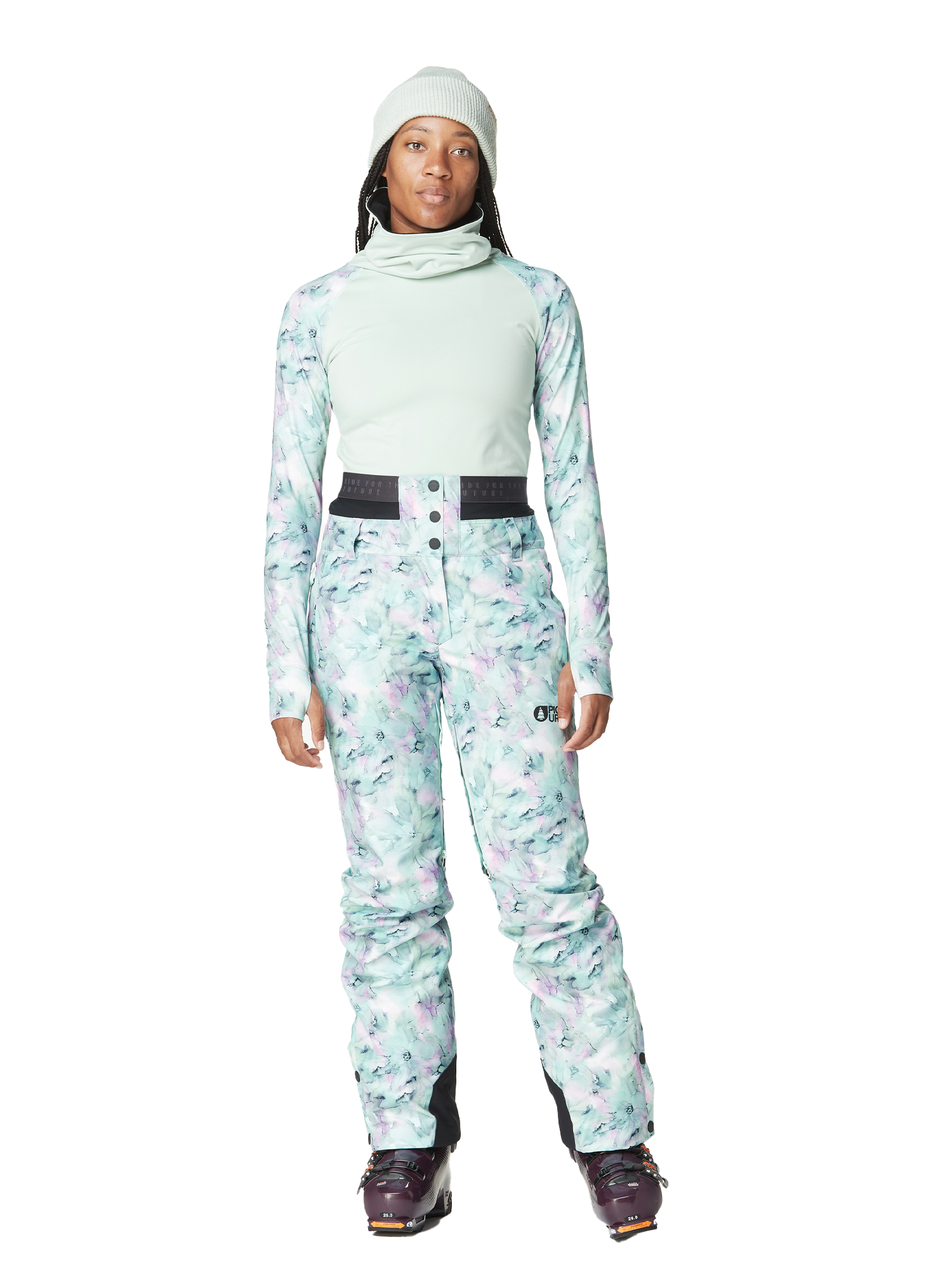 women's Picture Organic Exa ski/snowboard pants,  watercolor floral pattern