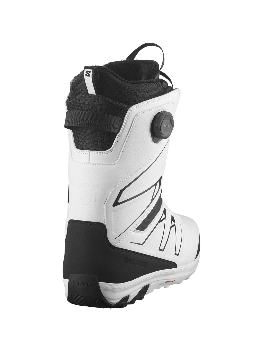 Men's Salomon Launch BOA snowboard boots, white and black