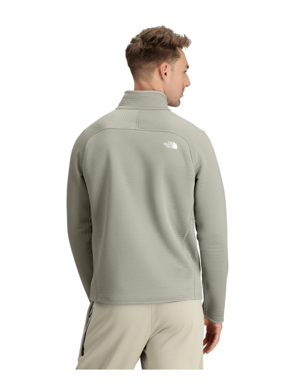 men's The North Face Dotknit thermal 1/4 zip midlayer top, grey