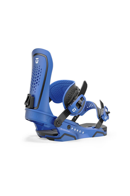 Union Force snowboard bindings, blue with black accents