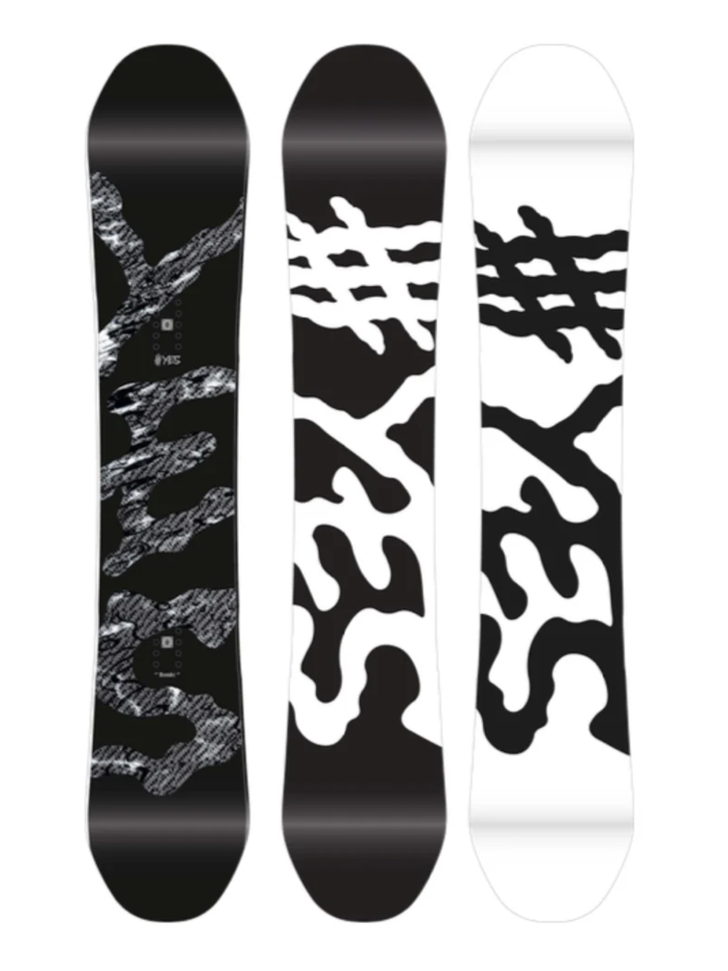 men's YES Basic snowboard, black and white