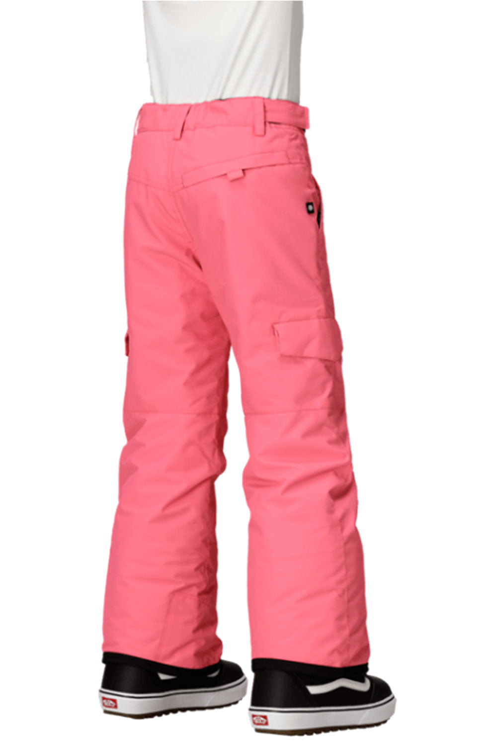 person wearing pink snow pants