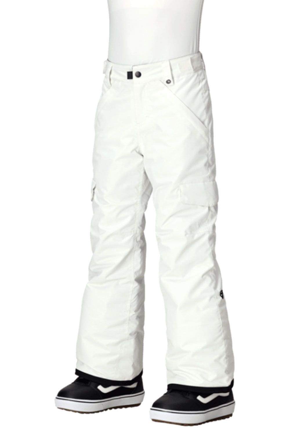 person wearing white snow pants