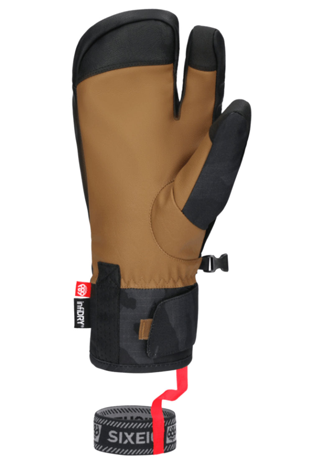snow glove, black and brown
