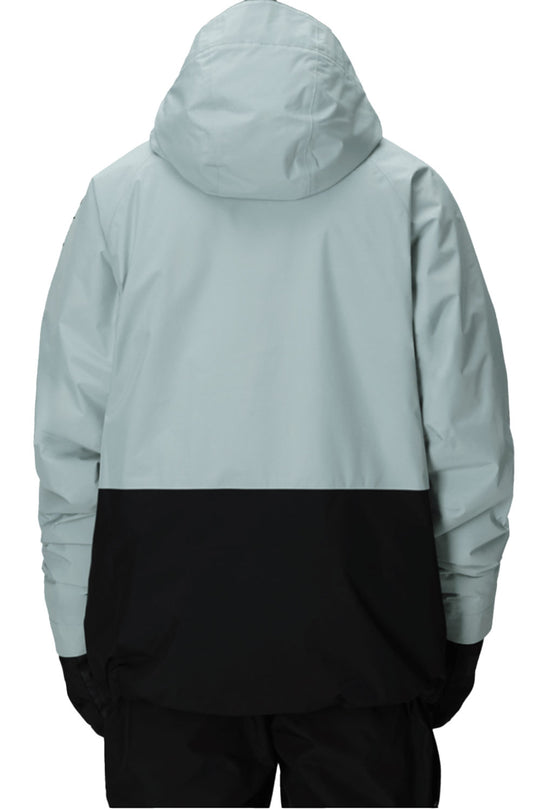 light blue and black colorblock snowboard jacket