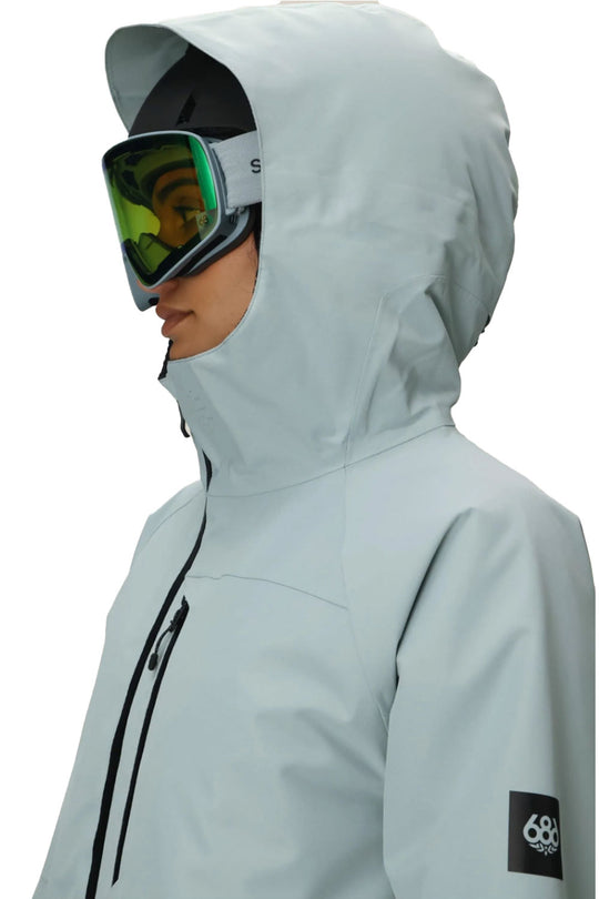 person wearing a hooded blue jacket