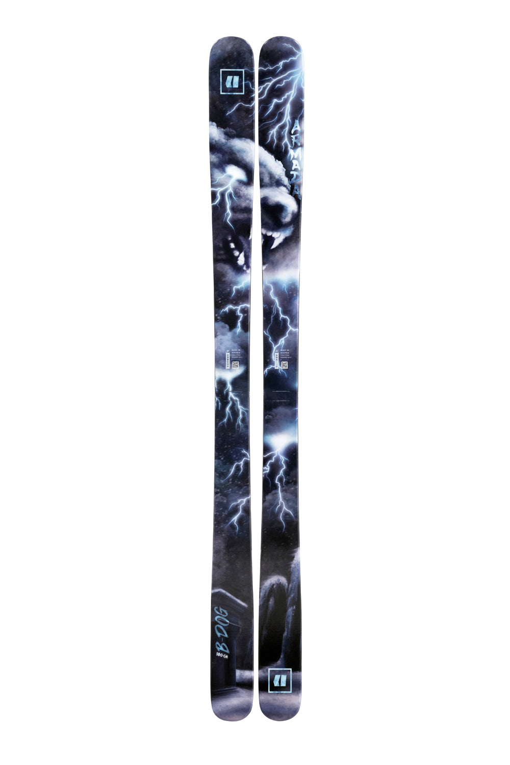 Armada BDOG skis - storm & lightning design topsheet