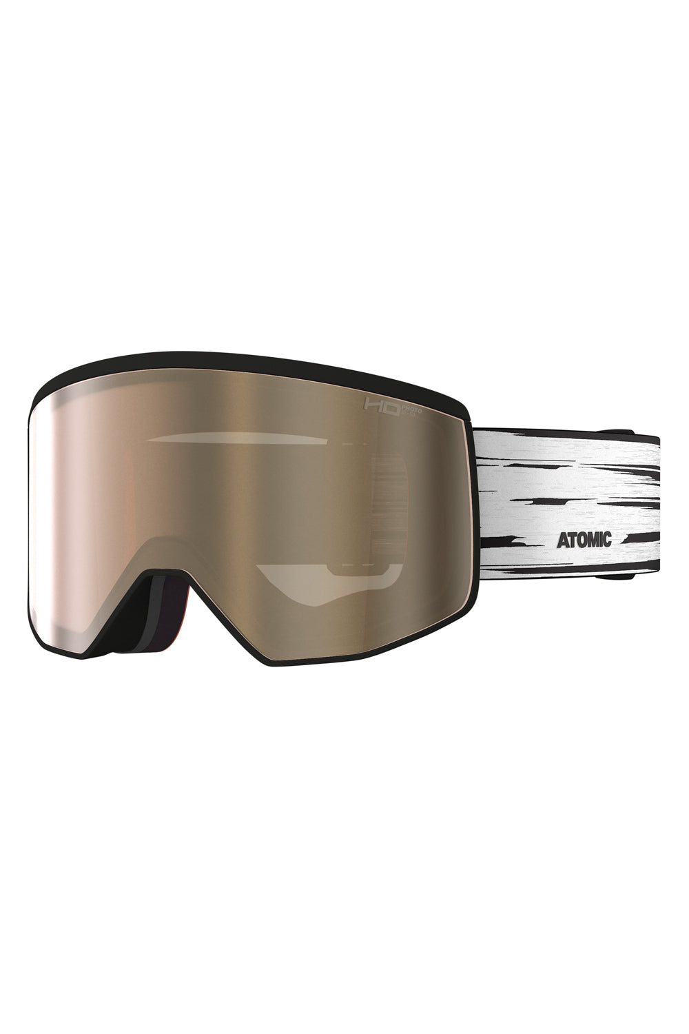 Atmoic Four Pro L HD photo ski/snowboard goggles, black and white strap & bronze lens