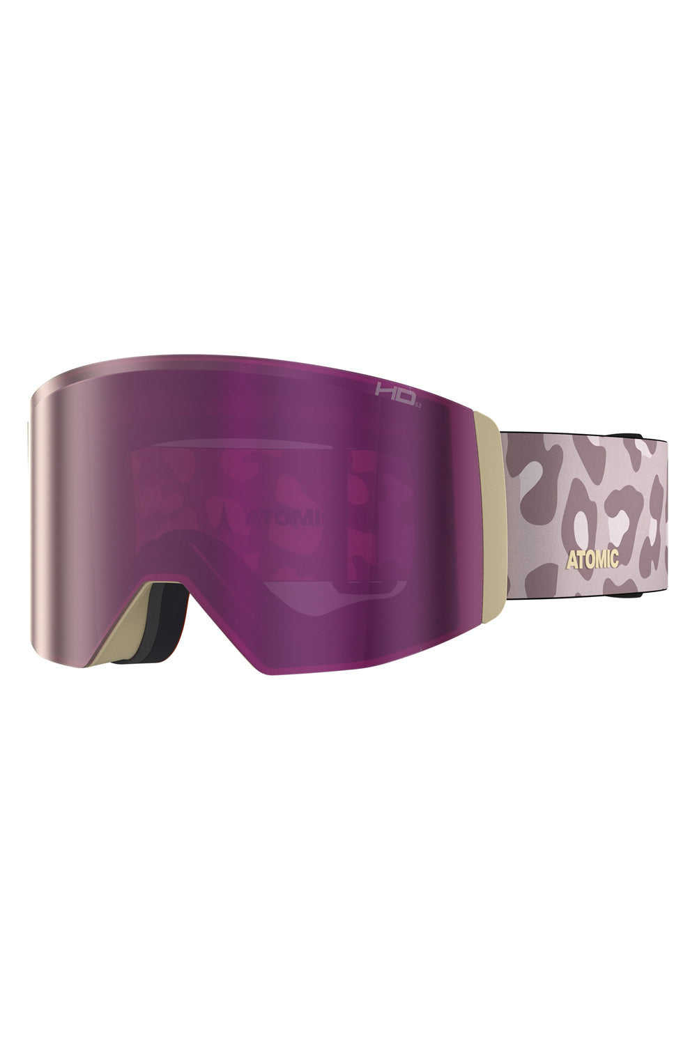 Atomic Four Q L Signature Goggles - purple cheetah print and purple lens