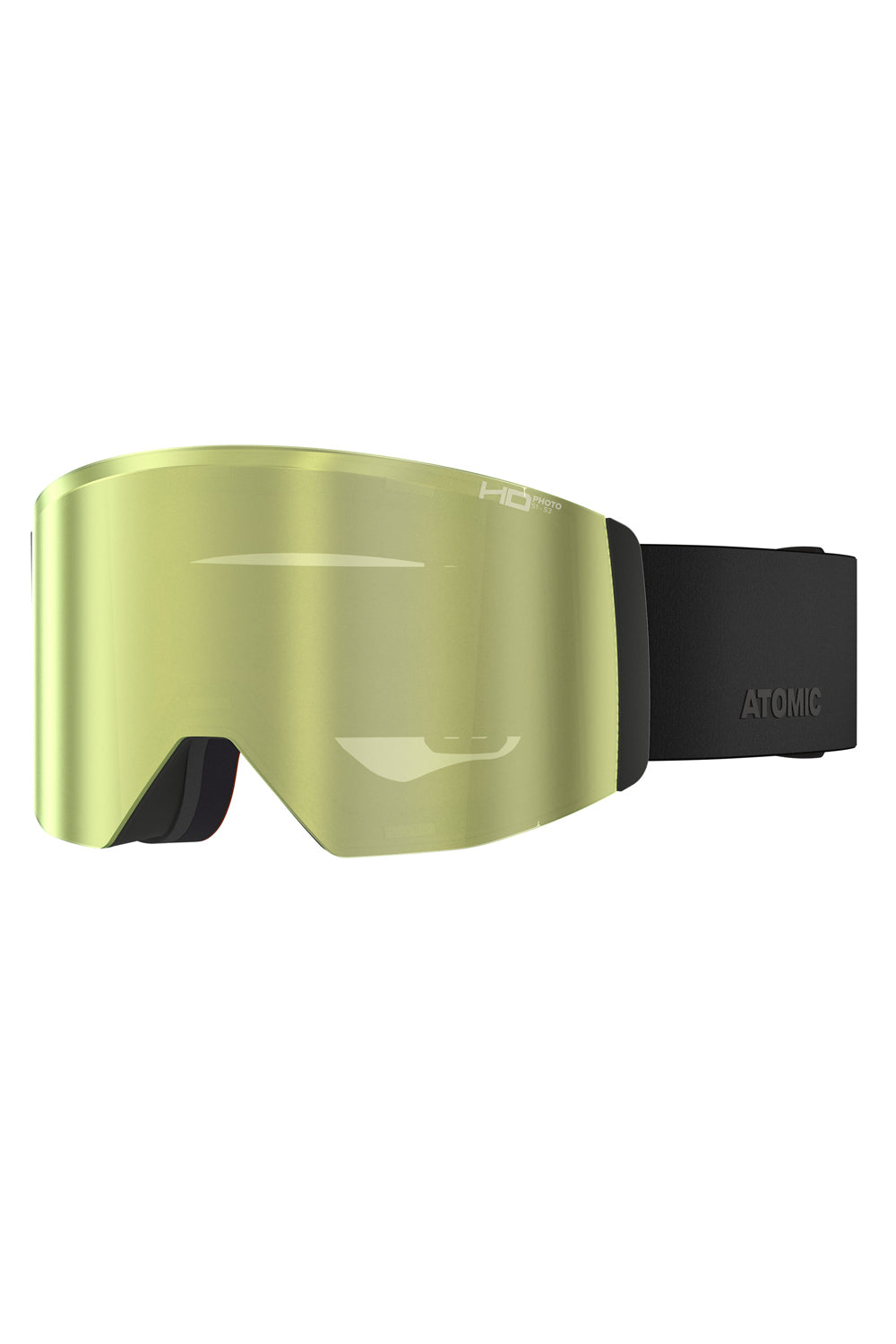 Atomic Four QL HD Photo ski goggles, black strap with lime lens