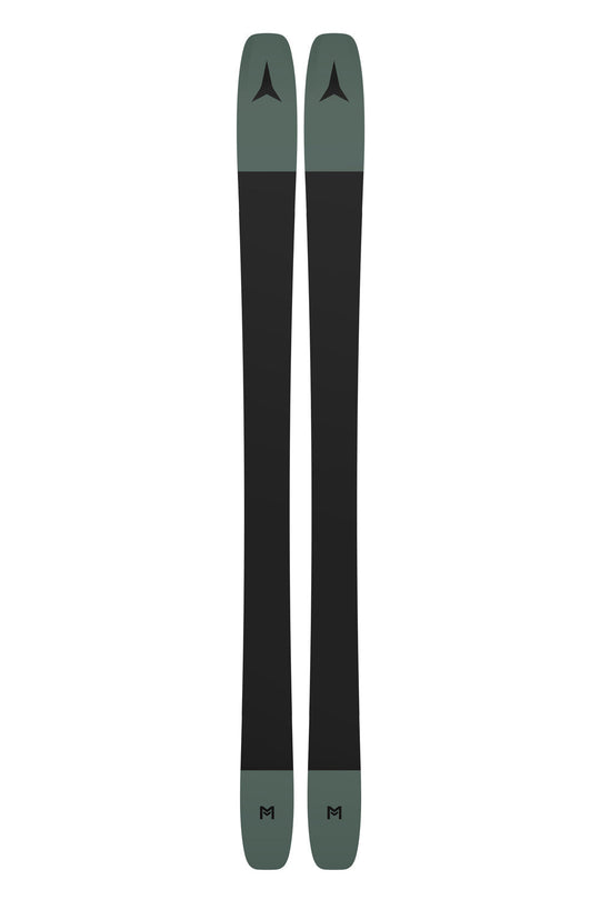 bottom of Atomic Maverick skis, black and moss green