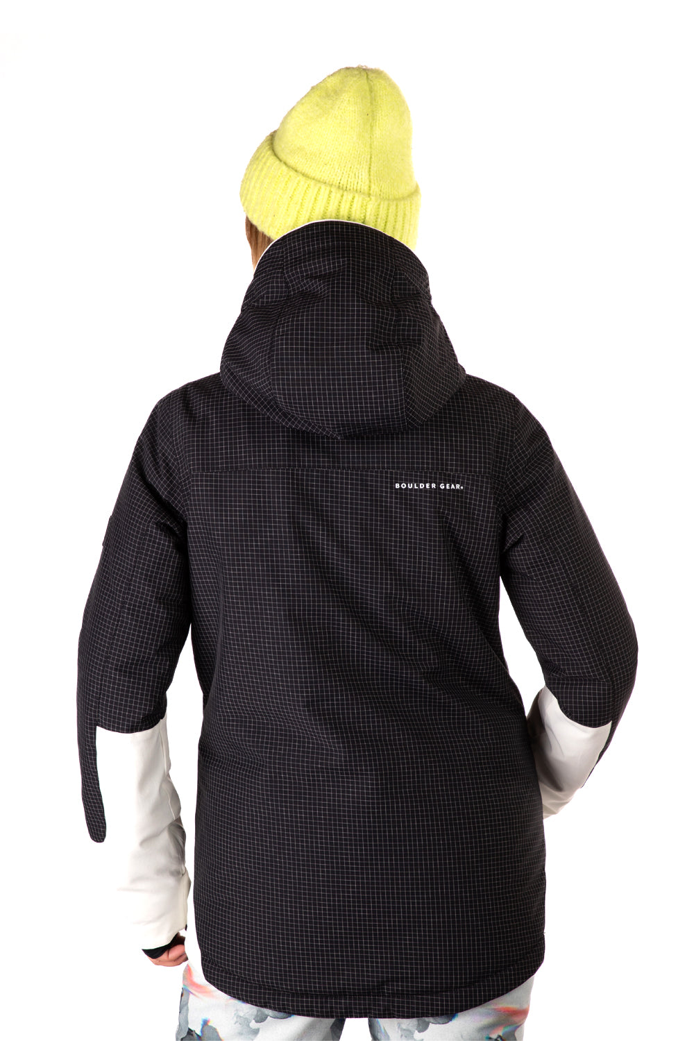 women's Boulder Gear Ivie ski jacket, black and white colorblock 