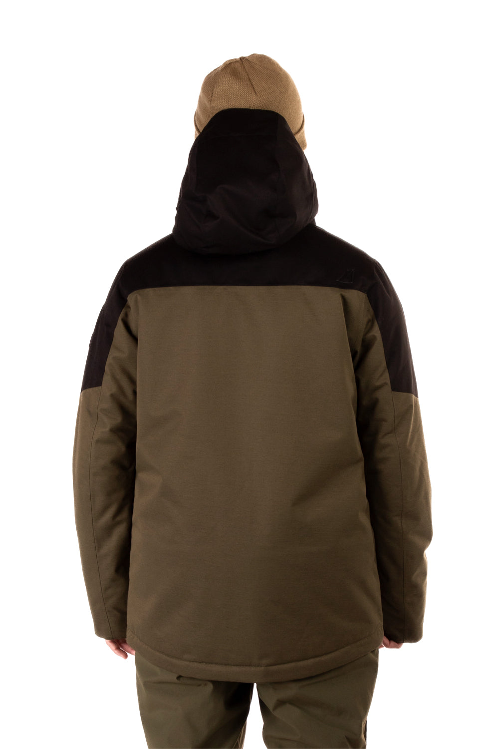 men's Boulder Gear Reactor ski jacket, black and brown colorblock