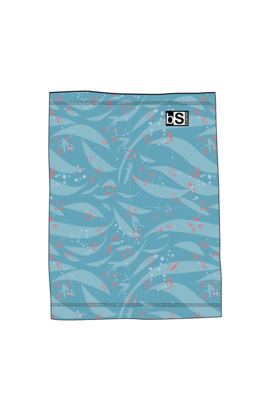 Kids' Blackstrap neck tube, light blue origami print