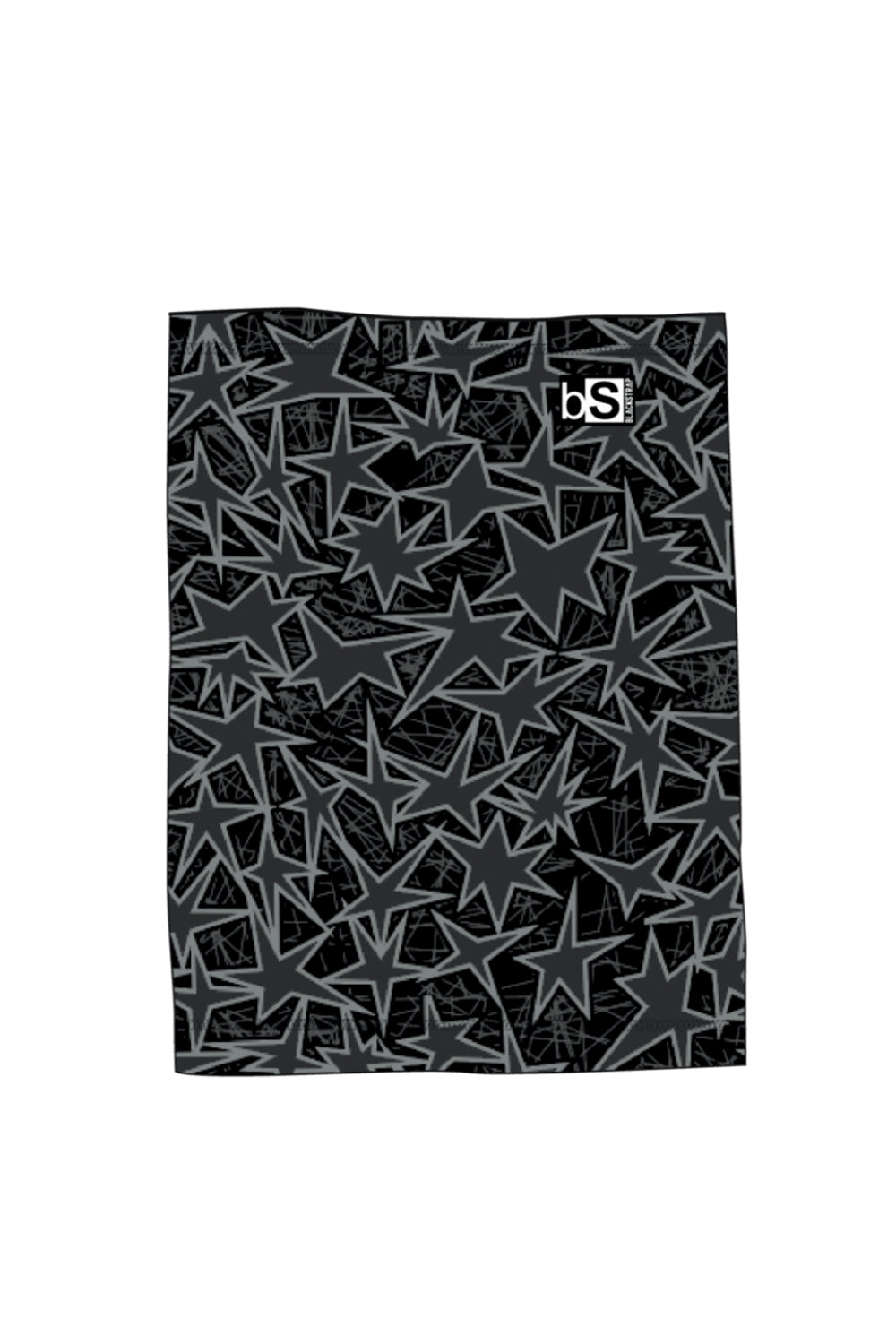 Kids' Blackstrap neck tube, black and gray star pattern