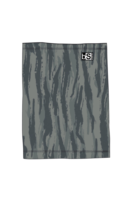 Adult Blackstrap neck tube, black and grey striped camo