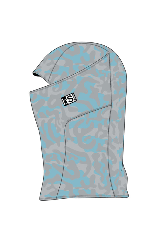 Blackstrap Kids' balaclava, blue and gray animal print