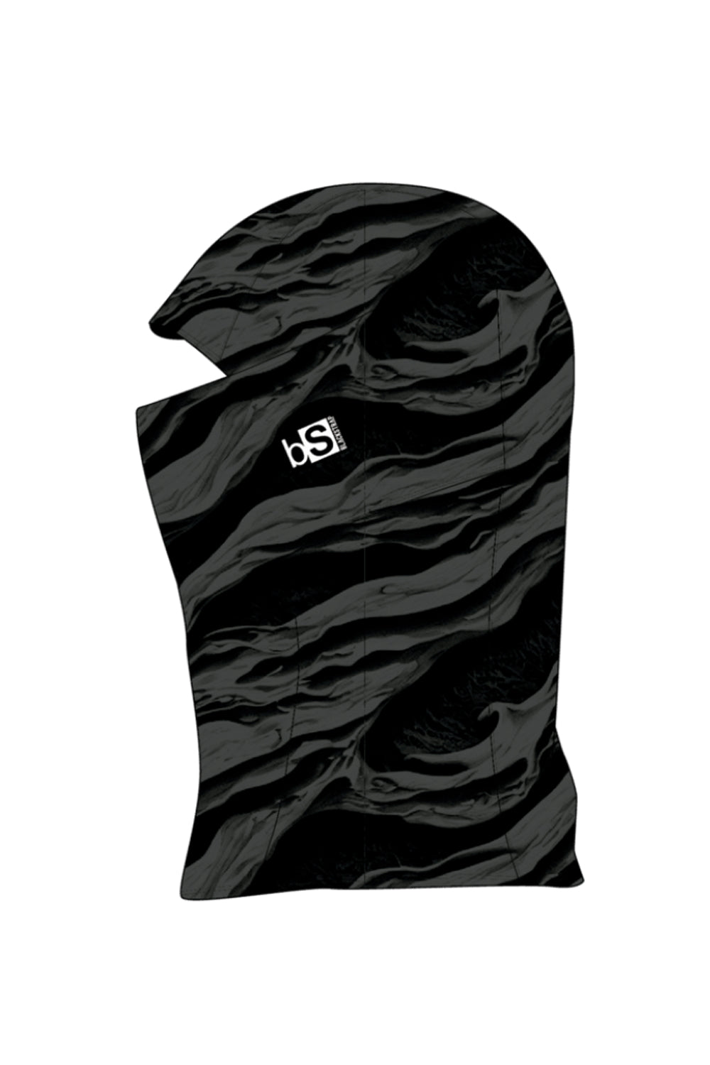 Adult Blackstrap balaclava, black and grey swirl