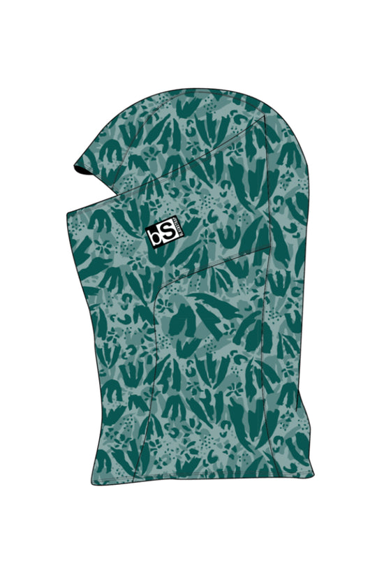 Adult Blackstrap balaclava, evergreen tracks print