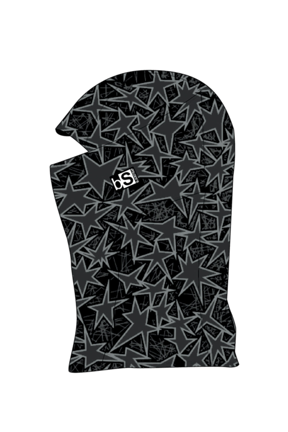 Blackstrap Kids' balaclava, black and gray star pattern