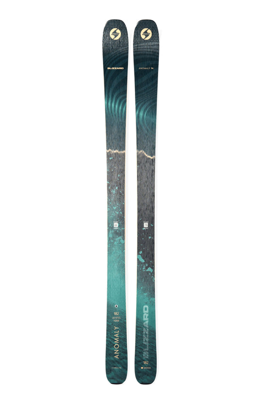Two skis with a gradient design on a white background