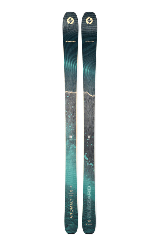 Two skis with a gradient design on a white background
