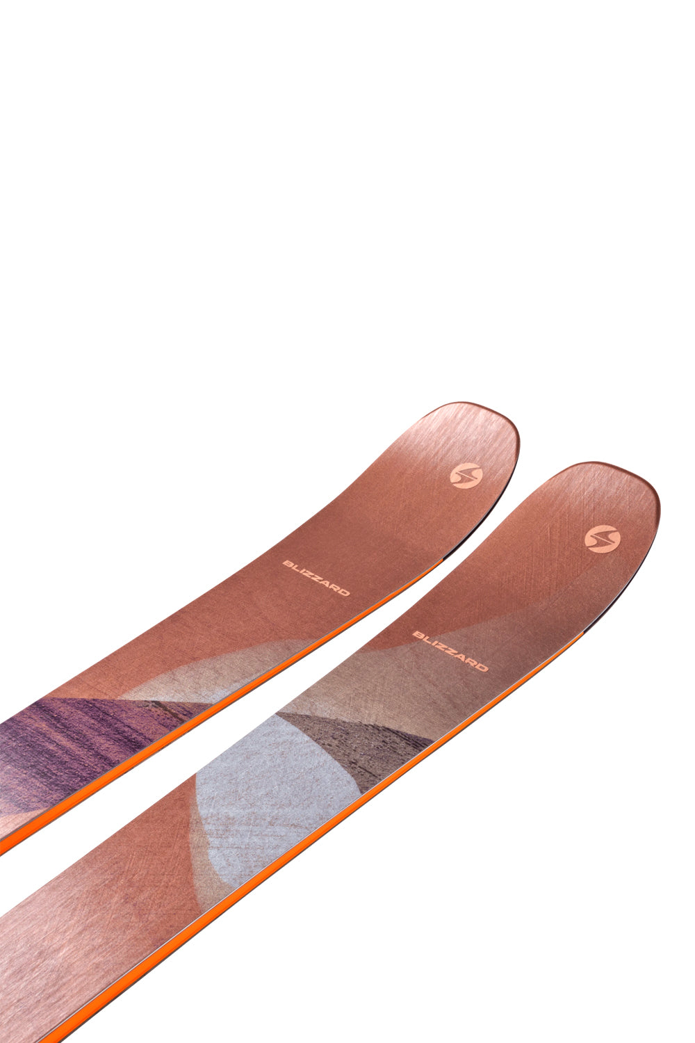 Pair of skis with a patterned design on a white background