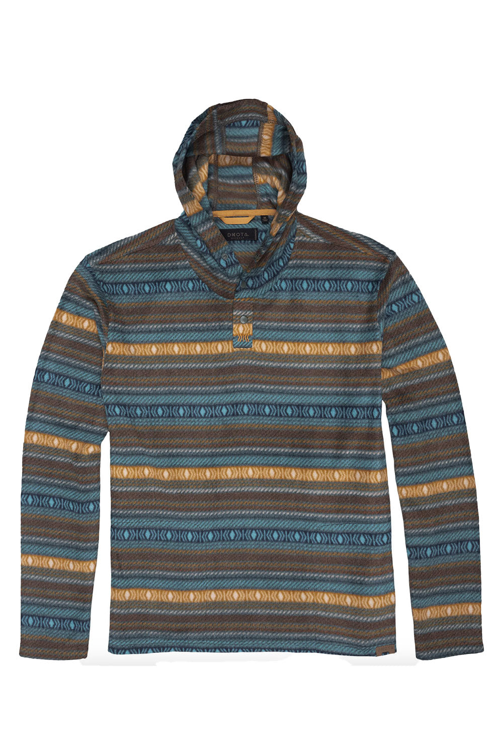 Striped hoodie with a hood on a white background