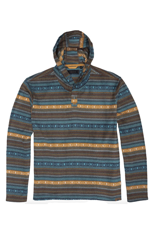Striped hoodie with a hood on a white background