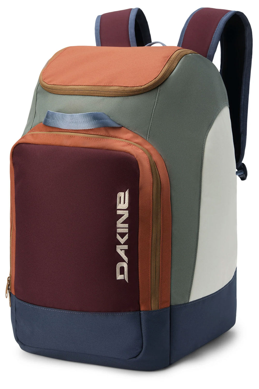 Multicolored backpack with Dakine logo on a white background