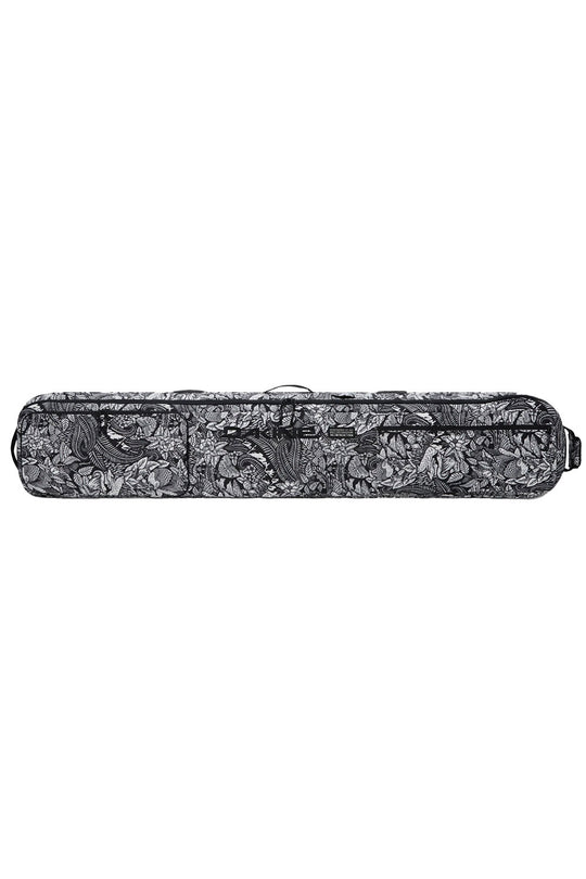 Gray floral patterned ski bag on a white background